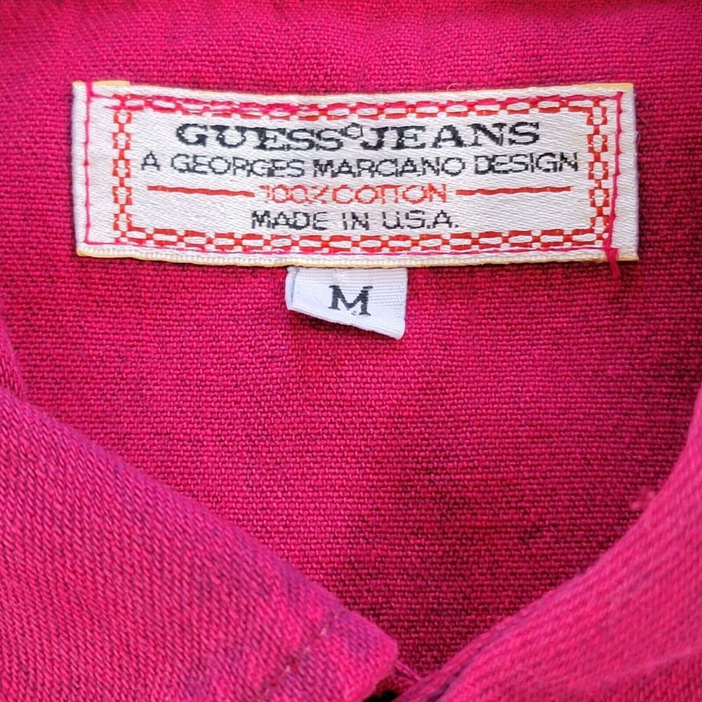 Vintage Guess Sleeveless Shirt Womens Medium Acid Wash Denim Pink Western USA‎ - Picture 8 of 14